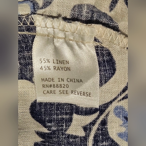 Rachel Zoe Blue & Cream Linen Blend Paisley Print Wide Leg Pants Size 3X NWT - Picture 11 of 12